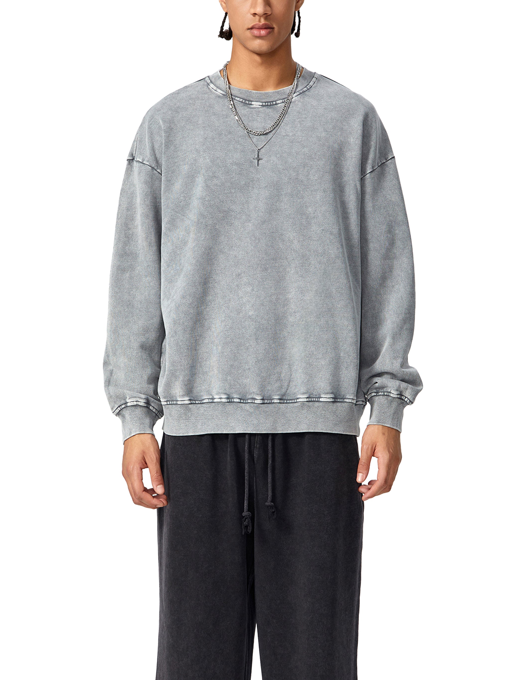 Day Five Genesis Graphic | Christian Faith Inspired Snow Washed Oversized Sweatshirt
