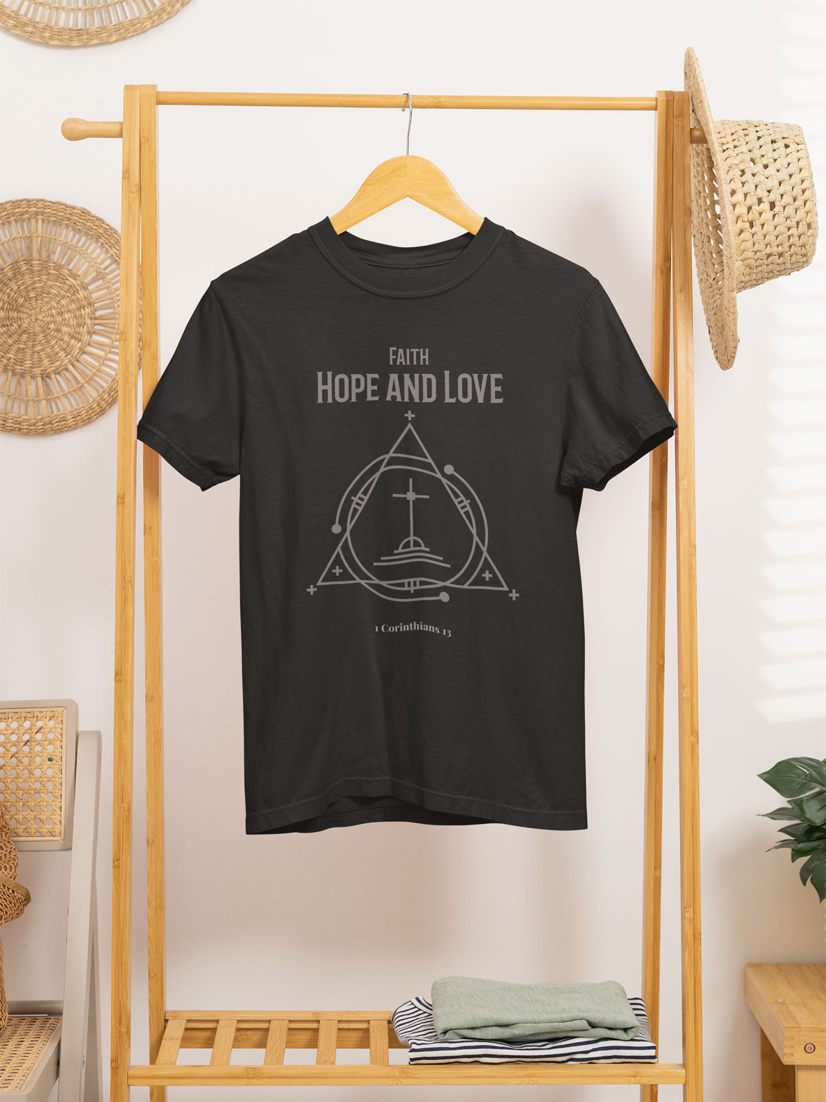Faith Hope Love: 1 Corinthians | Christian Faith Inspired Vintage Washed Oversized Cotton T-Shirt