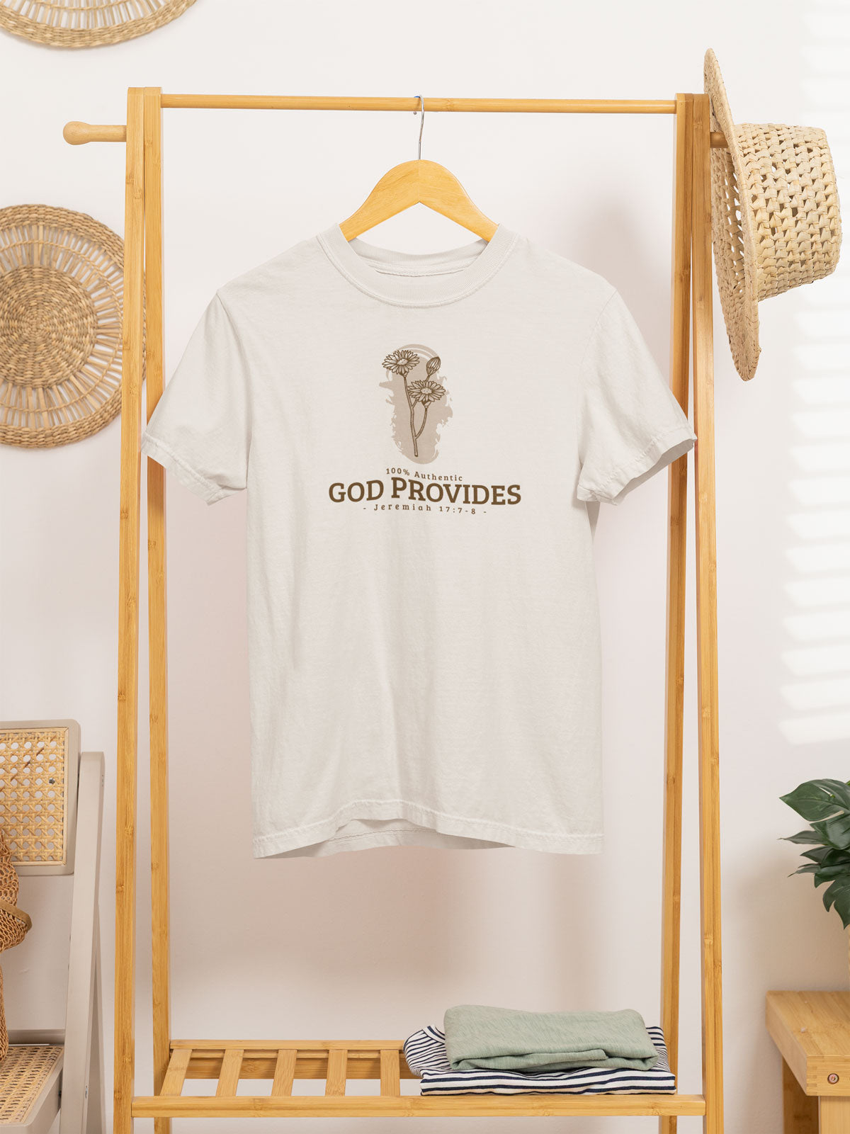 God Provides | Christian Faith Inspired Vintage Washed Oversized Cotton T-Shirt