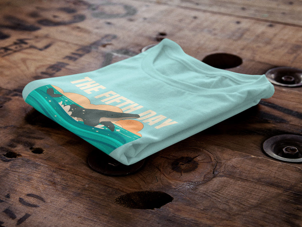 The Fifth Day Was A Good Day | Christian Faith Inspired Snow Washed Oversized Cotton T-Shirt
