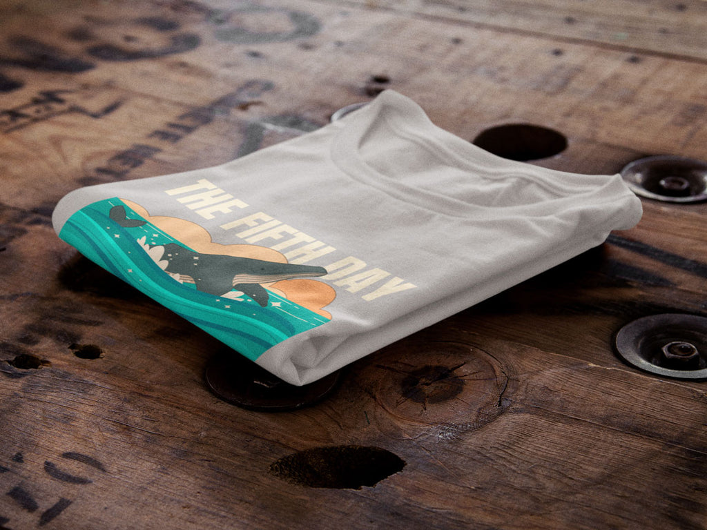 The Fifth Day Was A Good Day | Christian Faith Inspired Snow Washed Oversized Cotton T-Shirt