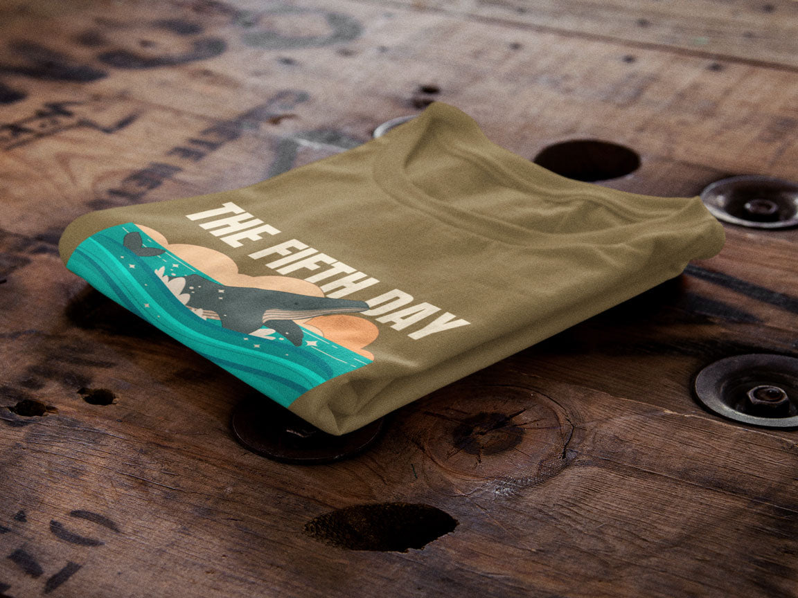 The Fifth Day Was A Good Day | Christian Faith Inspired Snow Washed Oversized Cotton T-Shirt