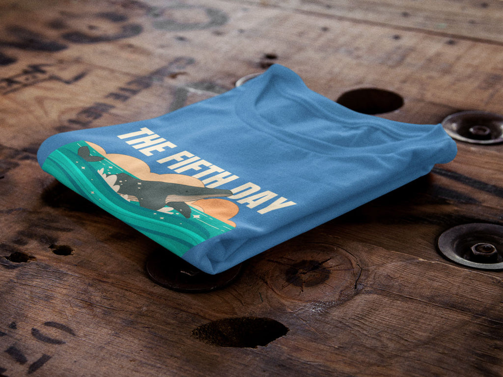 The Fifth Day Was A Good Day | Christian Faith Inspired Snow Washed Oversized Cotton T-Shirt
