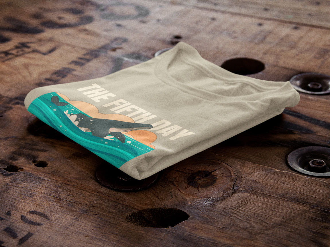 The Fifth Day Was A Good Day | Christian Faith Inspired Snow Washed Oversized Cotton T-Shirt