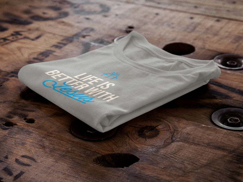 Life Is Better with Jesus | Christian Faith Inspired Snow Washed Oversized Cotton T-Shirt