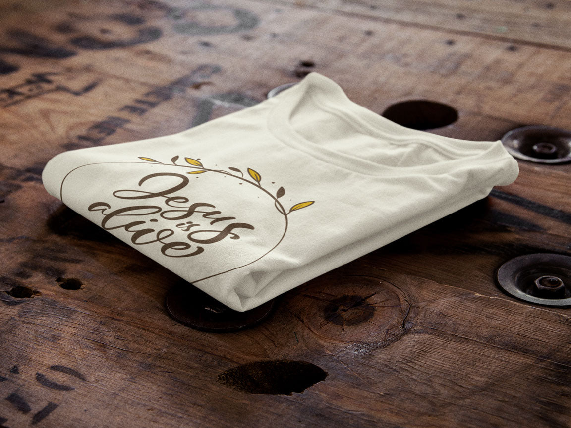 Jesus is Alive | Christian Faith Inspired Vintage Washed Oversized Cotton T-Shirt