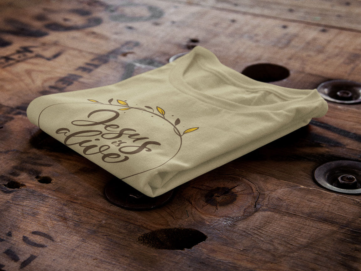 Jesus is Alive | Christian Faith Inspired Vintage Washed Oversized Cotton T-Shirt