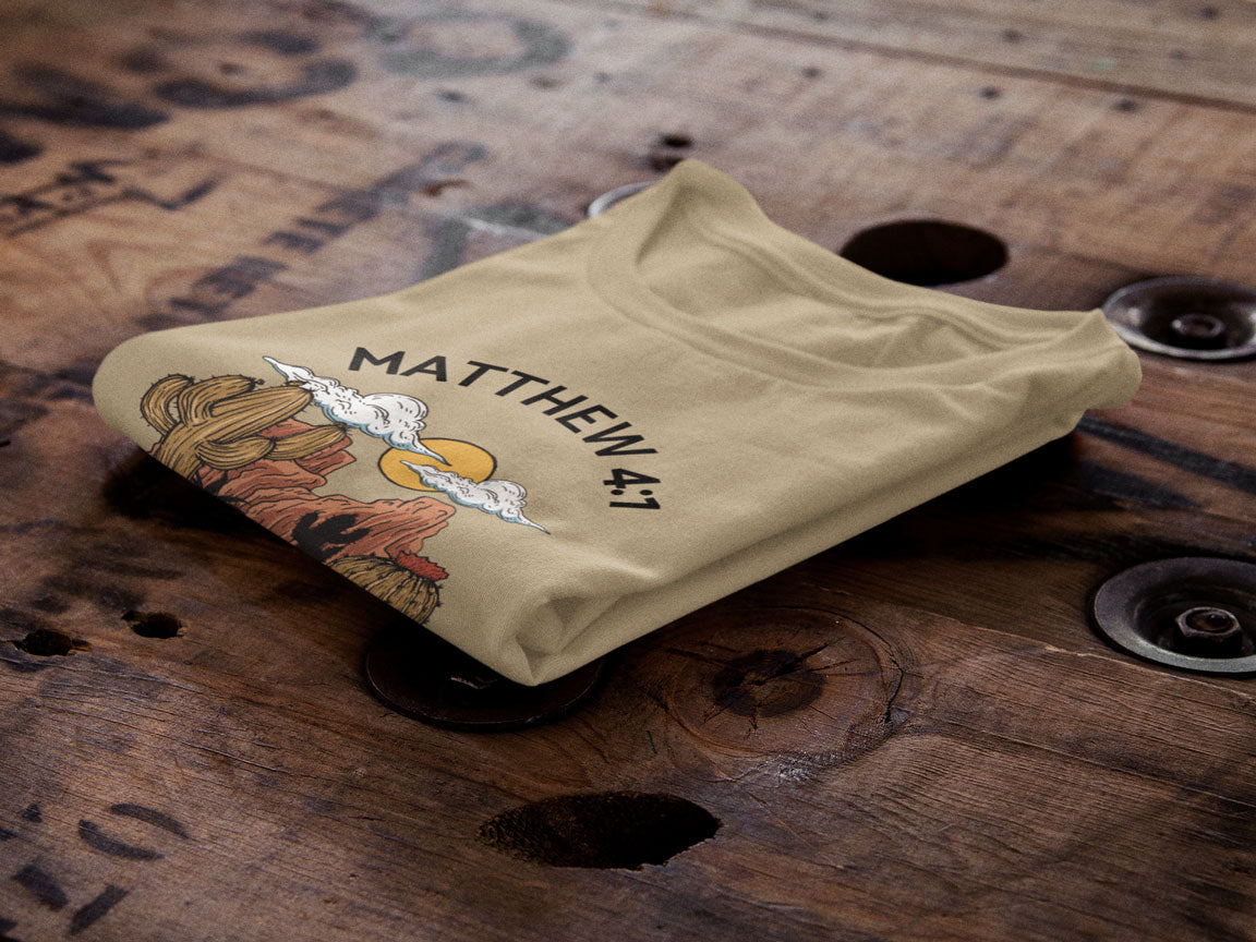 Jesus In The Wilderness | Christian Faith Inspired Vintage Washed Oversized Cotton T-Shirt