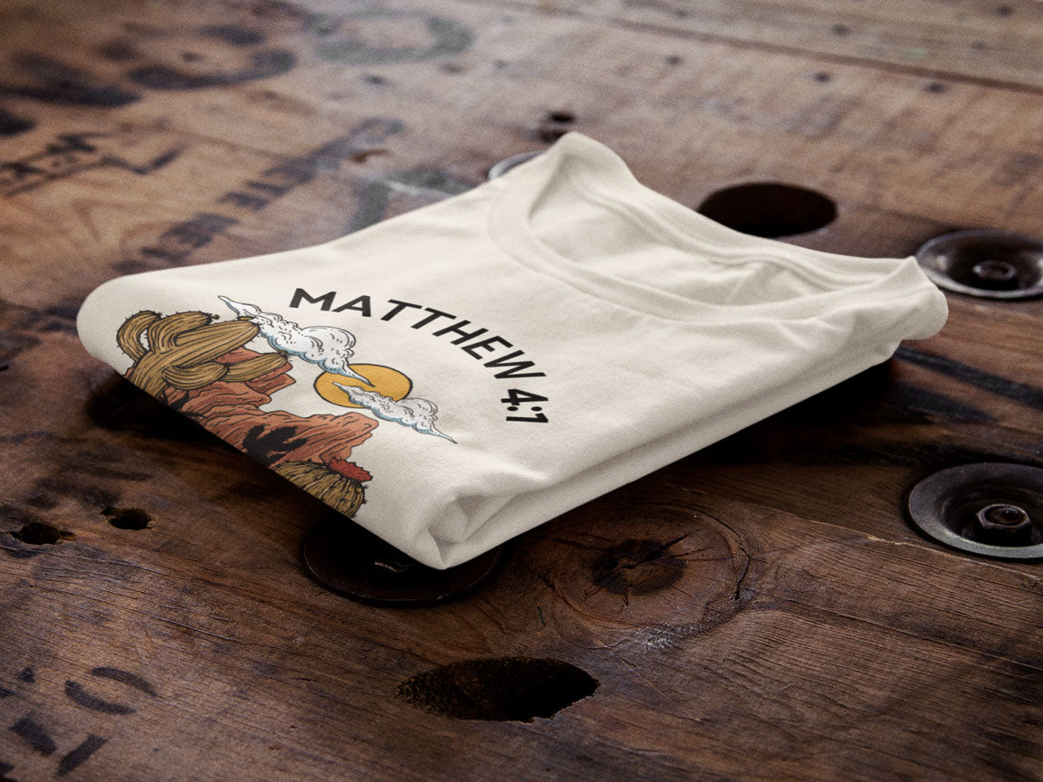 Jesus In The Wilderness | Christian Faith Inspired Vintage Washed Oversized Cotton T-Shirt