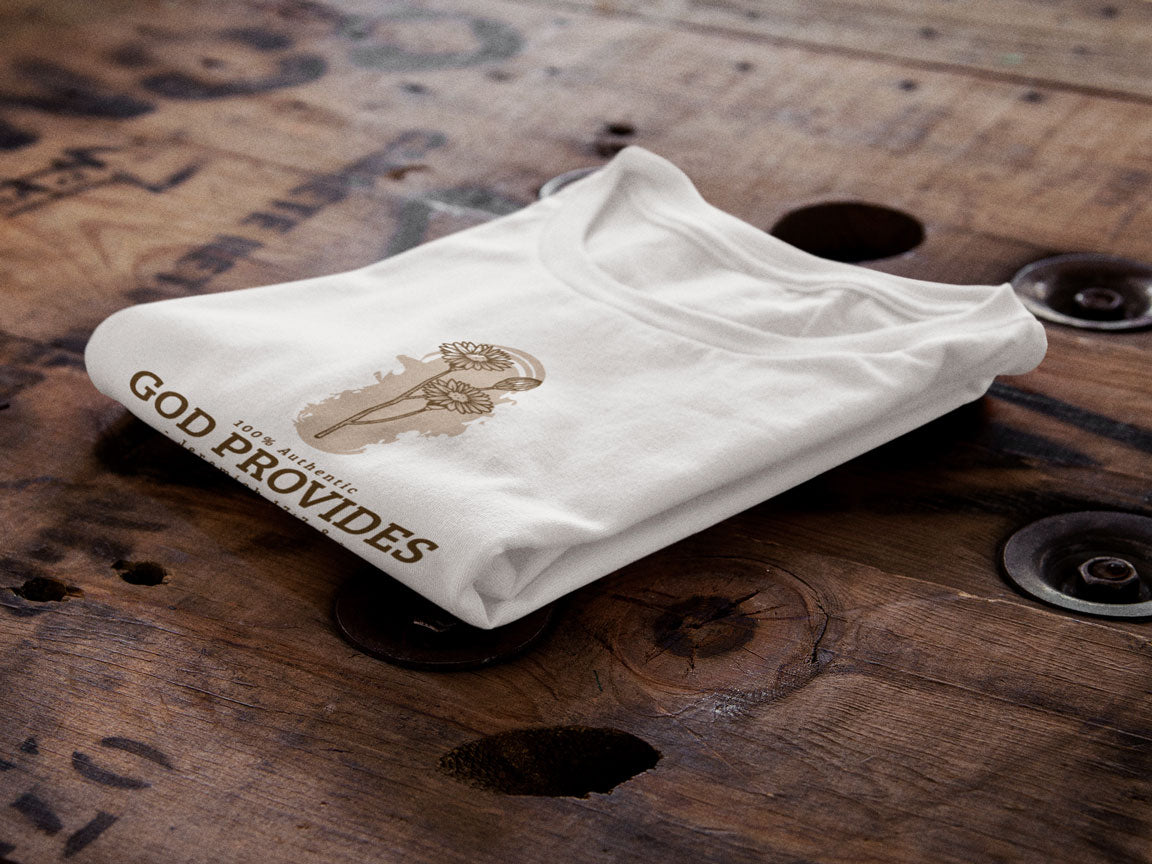 God Provides | Christian Faith Inspired Vintage Washed Oversized Cotton T-Shirt